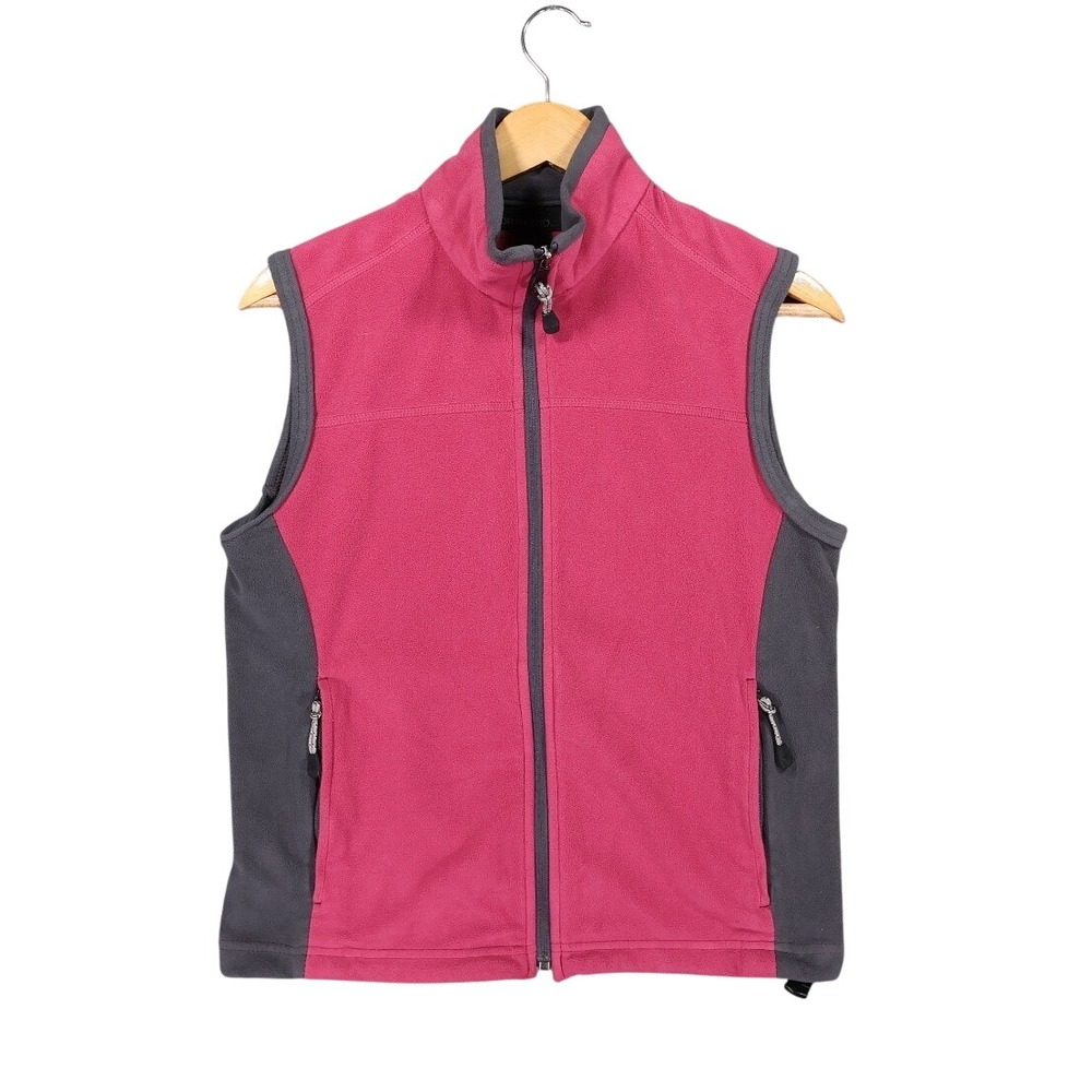 North End Fleece Vest Ladies Small Pink Excellent Wolf Graphic Two Tone Full Zip